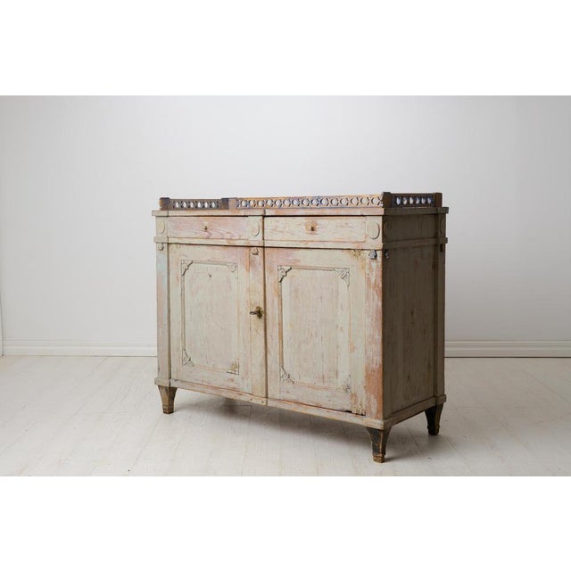 Swedish Gustavian Sideboard with Hand-Carved Decorations For Sale - Image 5 of 17