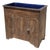 19th Century American Primitive Pine Dry Sink Cupboard Cabinet Vanity W/ Cobalt Blue Enameled Cast Iron Sink & Drain For Sale