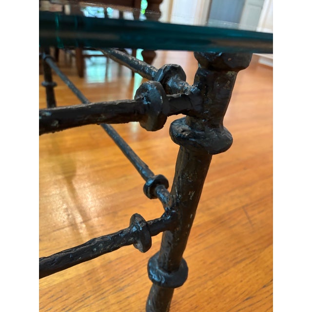 1980s Brutalist Cast Aluminum Coffee Table in the Manner of Diego Giacometti For Sale - Image 4 of 15