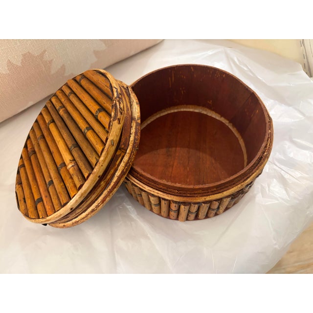 Asian Vintage Bamboo Nesting Boxes - Set of 4 For Sale - Image 3 of 4