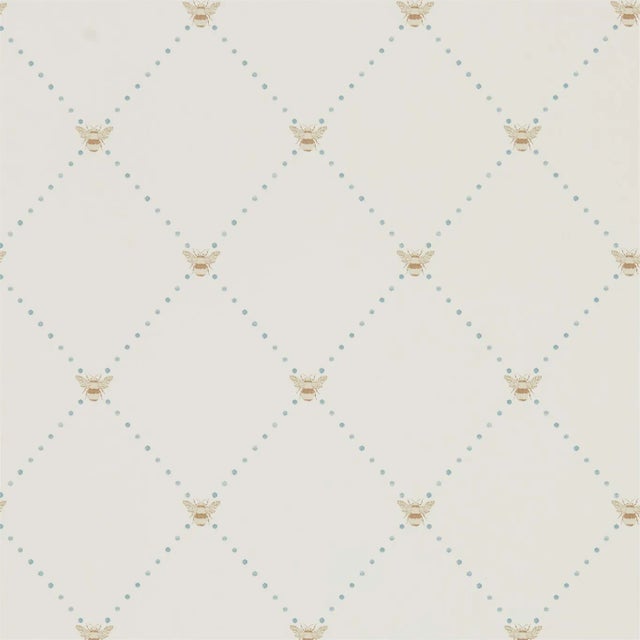 Sanderson Nectar Wallpaper in Copper/Denim - a Sample For Sale