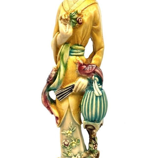 Large Vintage Chinoiserie Sculptural Figures in Resin, 1970s, Set of 2 For Sale - Image 12 of 18