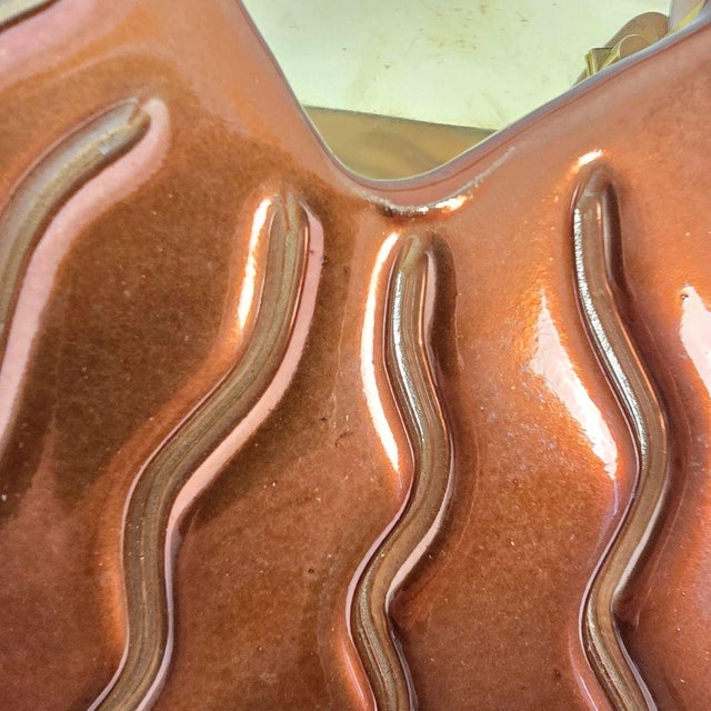 1980s Terracotta Murano Glass Mid Century Sconces - A Pair For Sale - Image 10 of 13