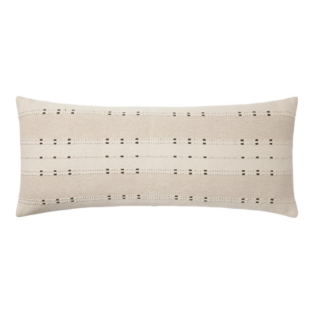 Amber Lewis x Loloi Gabrielle Beige / Terracotta 13'' x 35'' Cover Only Pillow For Sale