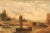 European Riverside Village Painting, 19th C For Sale - Image 4 of 13