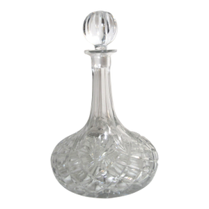 Vintage Towle Lead Crystal Heavy Ships Decanter With Stopper