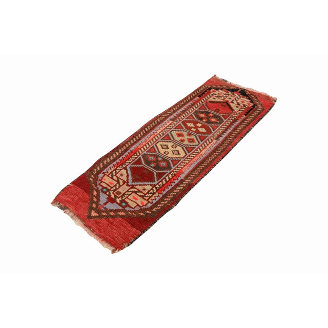 Vintage Handknotted decorative mini rug from Kars region of Turkey. Approximately 45-55 years old. In very good condition.