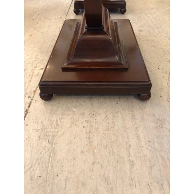 Neoclassical Antique Neoclassical Oval Mahogany Side End Tables - a Pair For Sale - Image 3 of 10