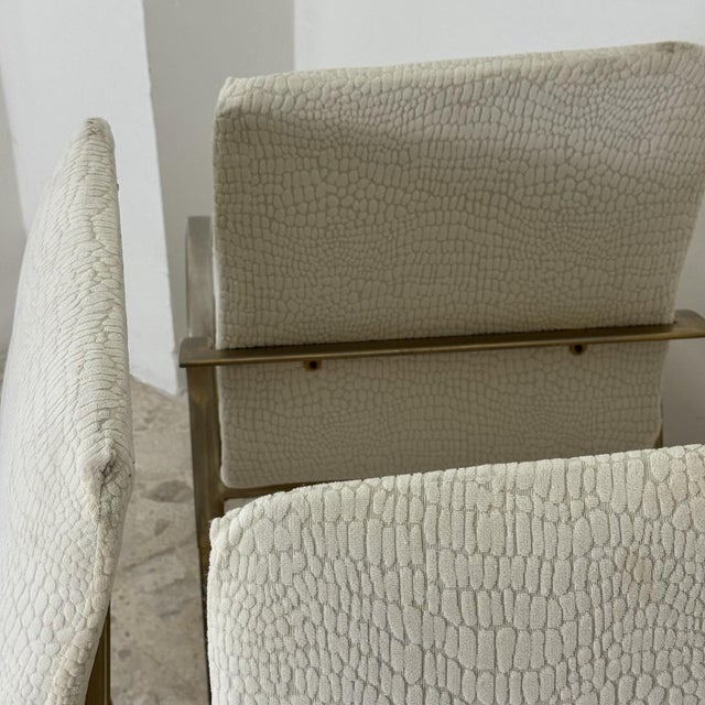 Vintage Italian Gold Metal Dining Chairs, 1970s, Set of 4 For Sale - Image 9 of 10
