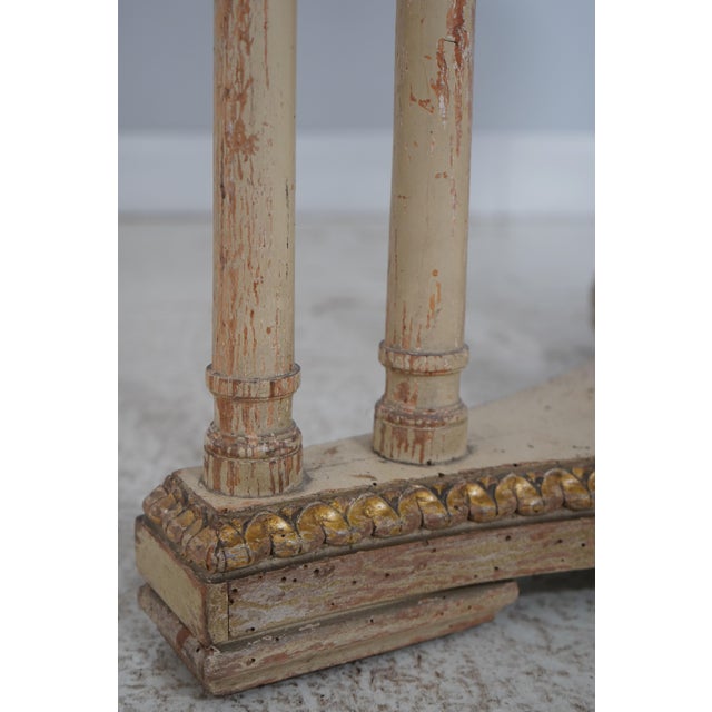 Gold Vintage Louis XVI Marble Top Round Lamp Table W. Swans For Sale - Image 8 of 13