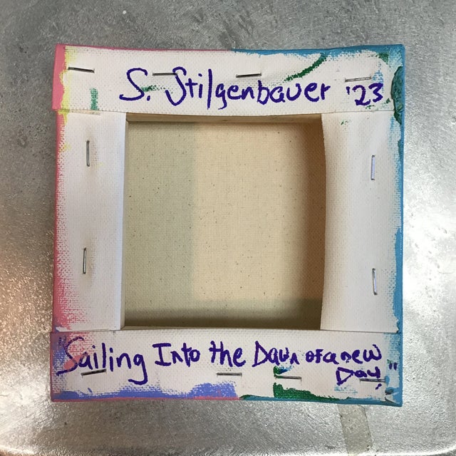 Contemporary “Sailing Into the Dawn of a New Day” Contemporary Abstract Painting on Stretched Canvas For Sale - Image 3 of 3