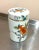 1950s-60s asian ceramic white/orange cylindrical box. Excellent condition.