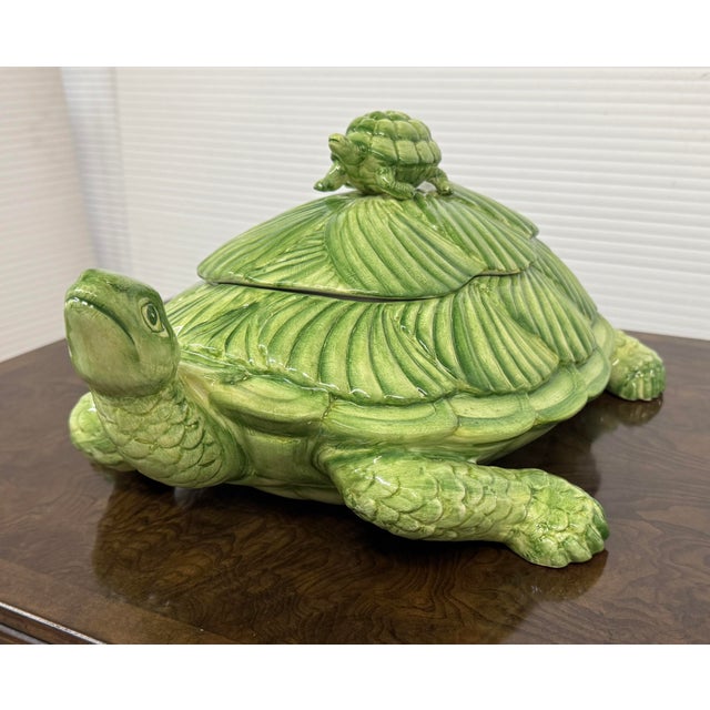 Italian Ceramiche d'Arte San Marco Nove, Vincenza Turle Tureen, Stamped For Sale - Image 3 of 12