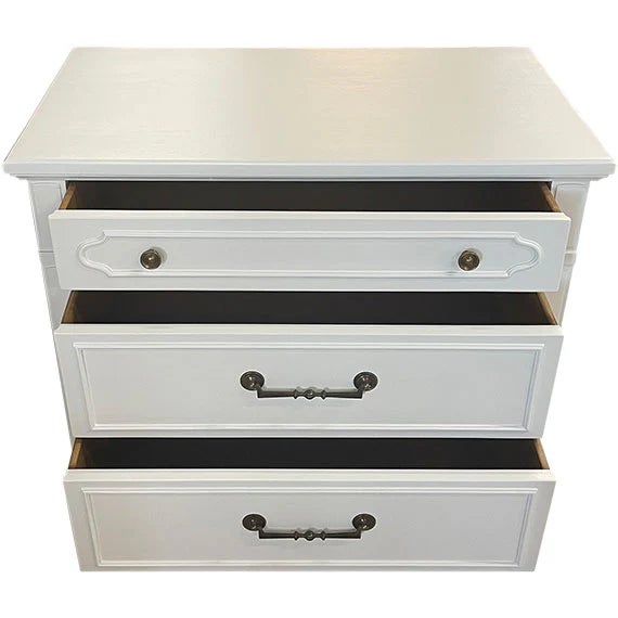 Traditional 32" Finished 3 Drawer Vintage Dresser For Sale - Image 3 of 3