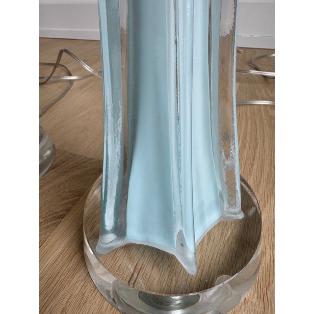 1980s 1980s Monumental Drexel Heritage Cased Glass & Acrylic Column Lamps - a Pair For Sale - Image 5 of 7
