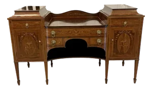 19th Century Mahogany Inlaid Marquetry Sideboard by Hewetsons, London, 1880s