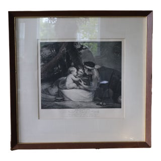 Antique 1803 Boydell “Shakespeare Nursed by Tragedy and Comedy” Stipple Engraving—Framed For Sale