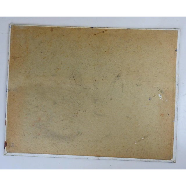 Mid 20th Century Modernist Still Life With Eggs and Coffee Painting For Sale - Image 4 of 4