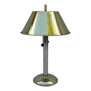 Mid-Century Brass Lamp With Brass Shade