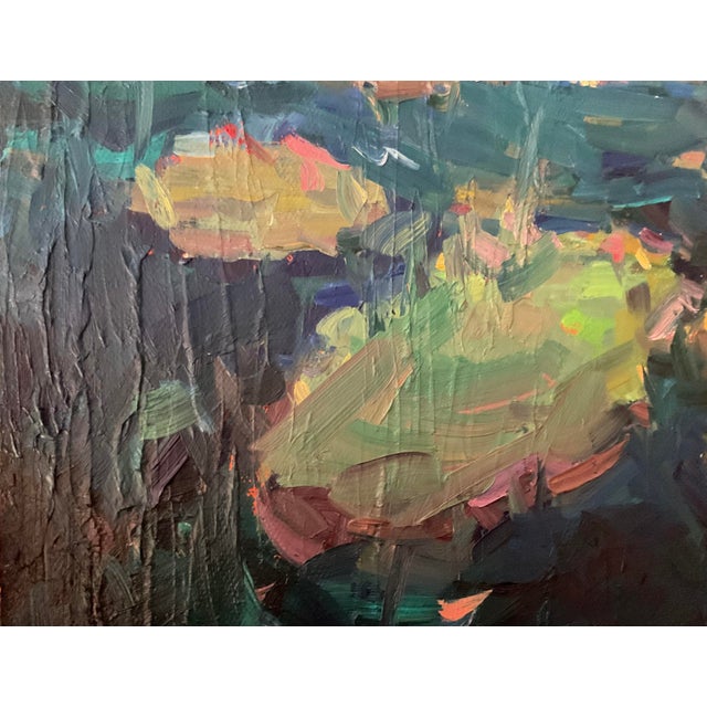 Contemporary Contemporary Oil Painting Lily Pond by Cindy Carrillo For Sale - Image 3 of 8