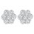 Contemporary Sterling Silver 2 cttw Floral Composite 7 Stone Diamond Stud Earring (I-J, I1-I2) For Sale - Image 3 of 6