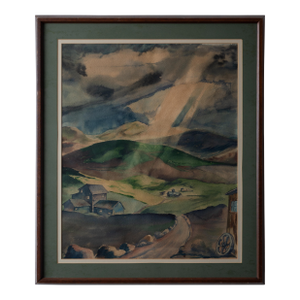 Icelandic Countryside, Watercolor by Thomas B. Gay C. 1943