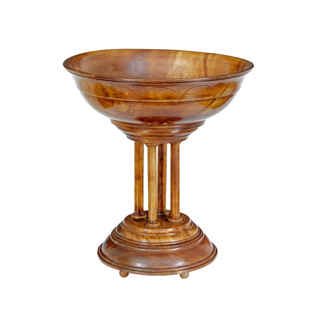 Antiique Italian Carved Walnut Tazza, 1880 For Sale - Image 6 of 6