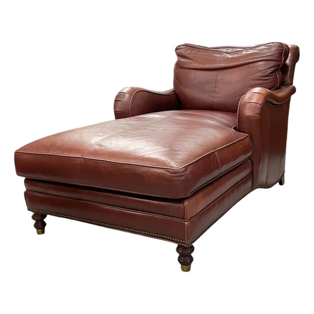 Classic Leather Chaise Lounge For Sale