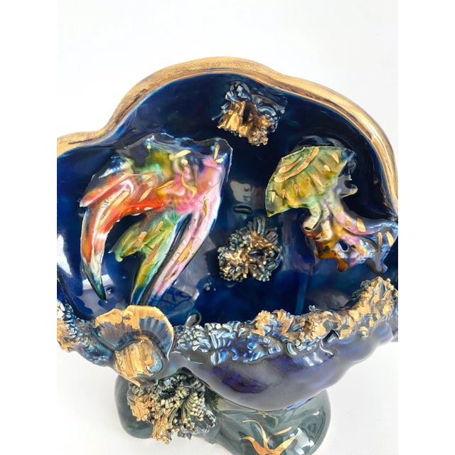 French 1950s French Vallauris Kitsch Ceramic Shell For Sale - Image 3 of 9