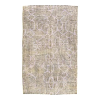 Pasargad DC Contemporary Light Olive Hand Knotted Vintage Overdyed Rug For Sale