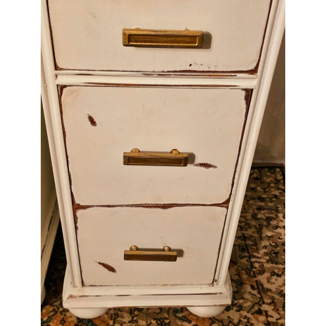 Late 20th Century Late 19th Century Pair of Painted Butler Style French Country Chic Nightstands For Sale - Image 5 of 11