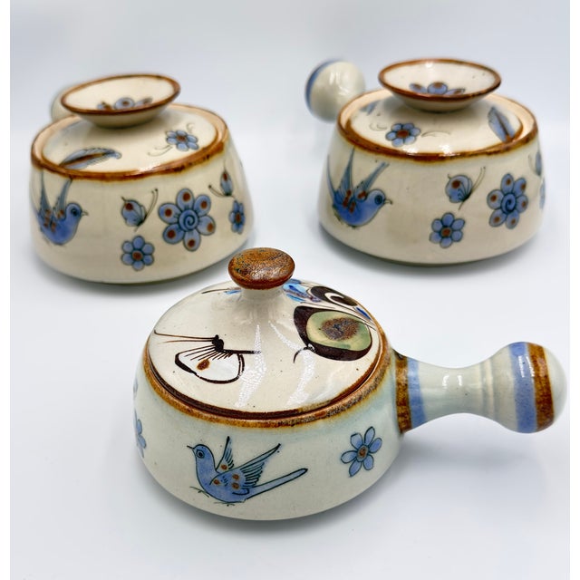 Folk Art 1950s Ken Edwards El Palomar Tonala Pottery Folk-Art Covered Serving Dishes - Set of 3 For Sale - Image 3 of 9