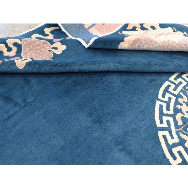 Galerie Shabab Collection Late 20th Century Handmade Chinese Peking Room Size Carpet in Blue and Mauve For Sale - Image 10 of 10