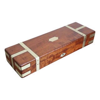 Antique Brass Mounted Campaign Box, 1850 For Sale