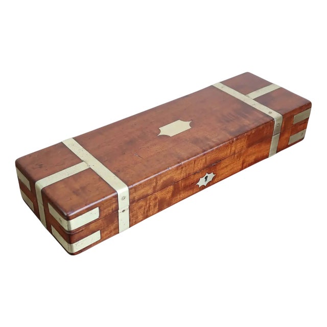 Antique Brass Mounted Campaign Box, 1850 For Sale