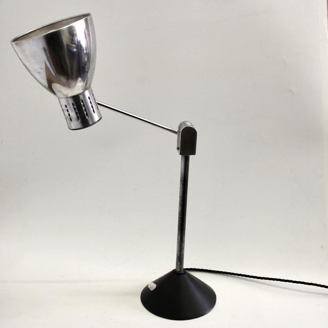 Jumo Model 800S! This chromed metal desklamp with aluminium shade (diameter 13cm) and black lacquered base is highly...