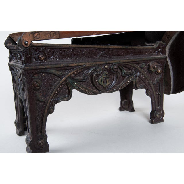 Wood Mechanical Cast Iron and Wood Tobacco Cutter, Antique, Manual, Compact Design, Exotic Accessory for Conversation For Sale - Image 7 of 11