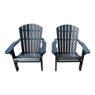 Handcrafted Amish Adirondack Style Wooden Chairs - Set of 2 For Sale