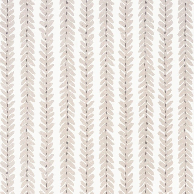 Schumacher X Veere Grenney Woodperry Wallpaper in Taupe For Sale