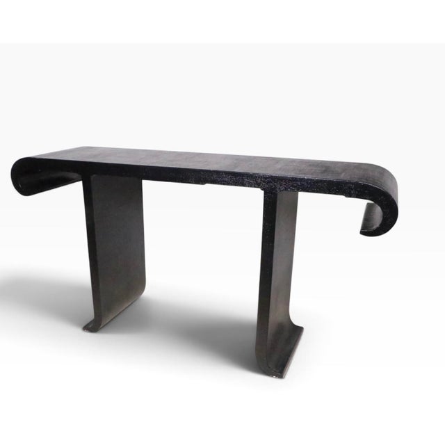 Chic Chinese Style Grass Cloth Alter Console Table c.1970’s For Sale - Image 11 of 18