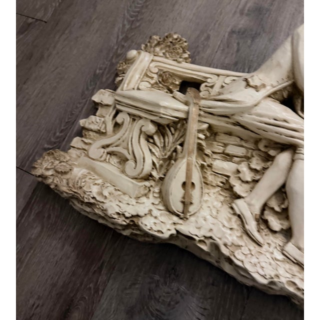 1970s Vintage Victorian Scene Resin Courting Couple Wall Plaque 30in For Sale - Image 5 of 8