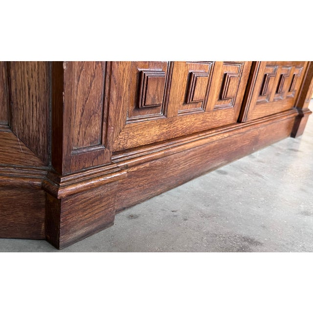Late 19th Century Catalan Spanish Baroque Carved Walnut Tuscan Two Doors Cabinet with Marble For Sale - Image 14 of 18