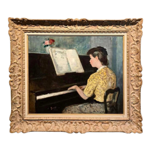 François Gall - The Elegant Piano Player - C1940s Oil Painting