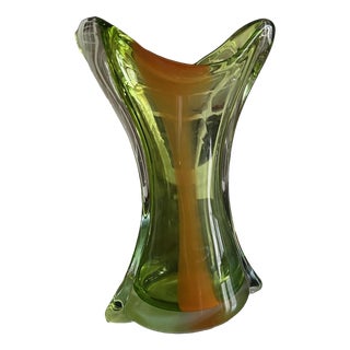 Large Murano Glass Vase, 1960s For Sale