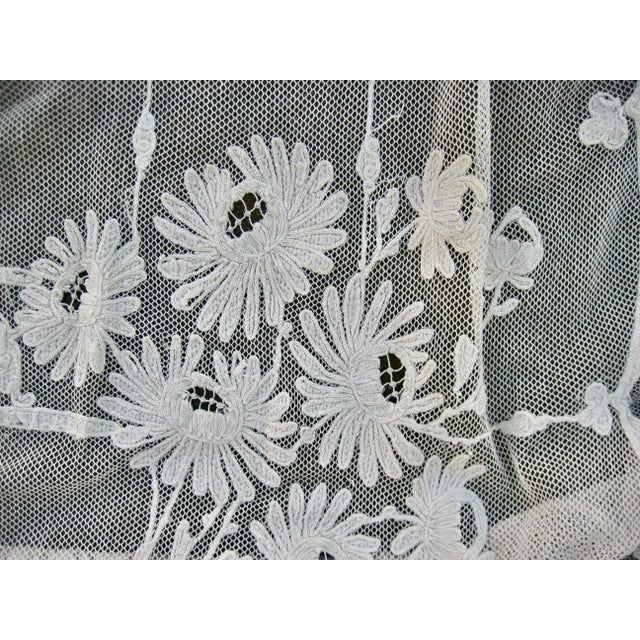 Early 19th Century French Lace Napoleon Sheer Curtains a Pair For Sale - Image 11 of 12