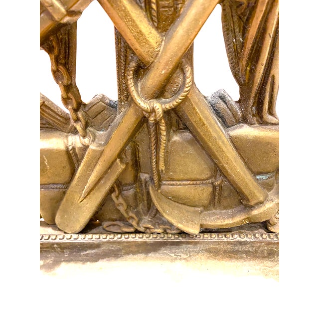 Bronze Early 20th Century French Gilt Bronze Umbrella Stand 26"h Nautical Sailor Anchor Decor Antique For Sale - Image 8 of 17
