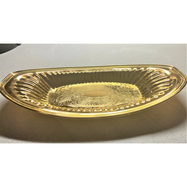Mid-Century Modern Vintage Gold Bread Tray or Cookies or Crackers For Sale - Image 3 of 11