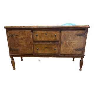Antique Marble Top Sideboard For Sale