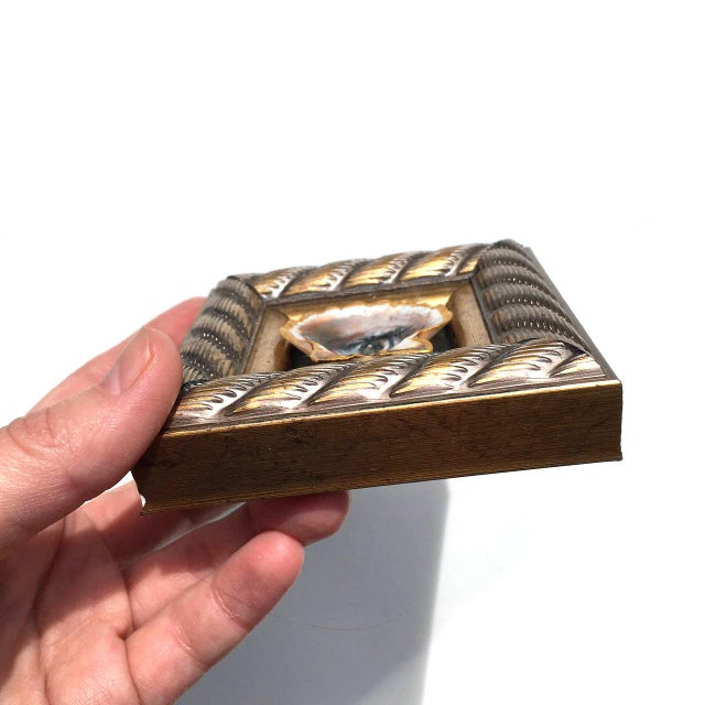 2020s Original Painting on Shell Framed Lover's Eye Victorian Style Wall Decor by Artist Valeriya Serova For Sale - Image 5 of 9