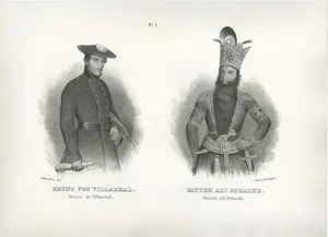 J. Honegger, Bruno Von Villarreal and Fath Ali Shah, 1845, Paper